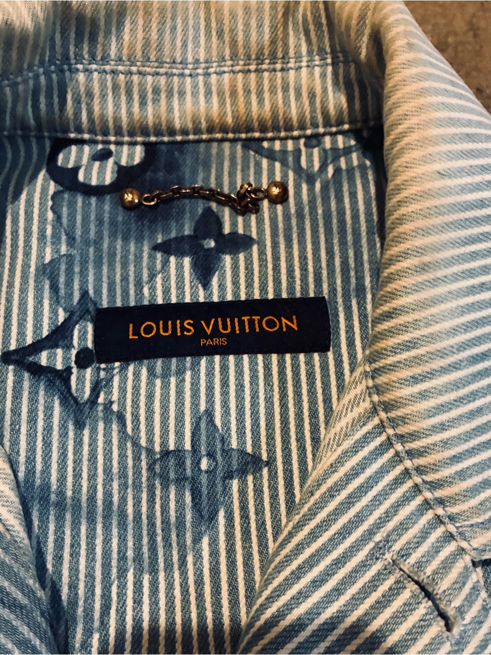 Louis Vuitton Blue & White Watercolor Stripe Shirt Jacket - Picture 8 of 8